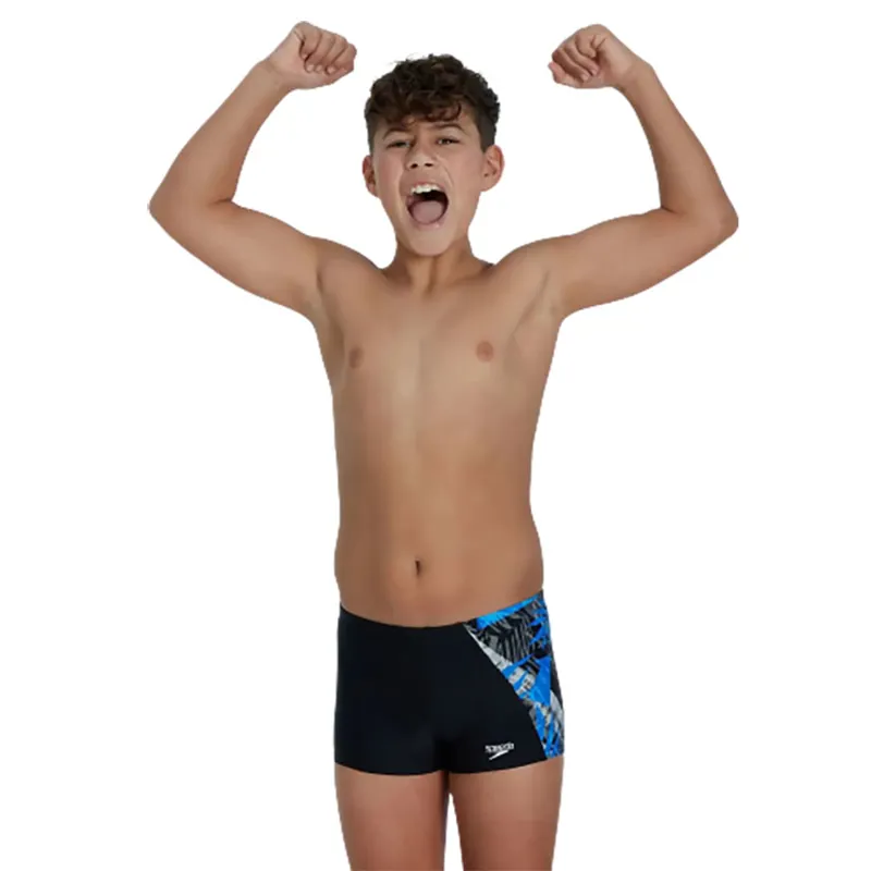 Speedo Boy's Digital Panel Aquashort Navy-4